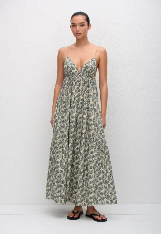 Triangle Tiered Sundress - Vine sold by Matteau