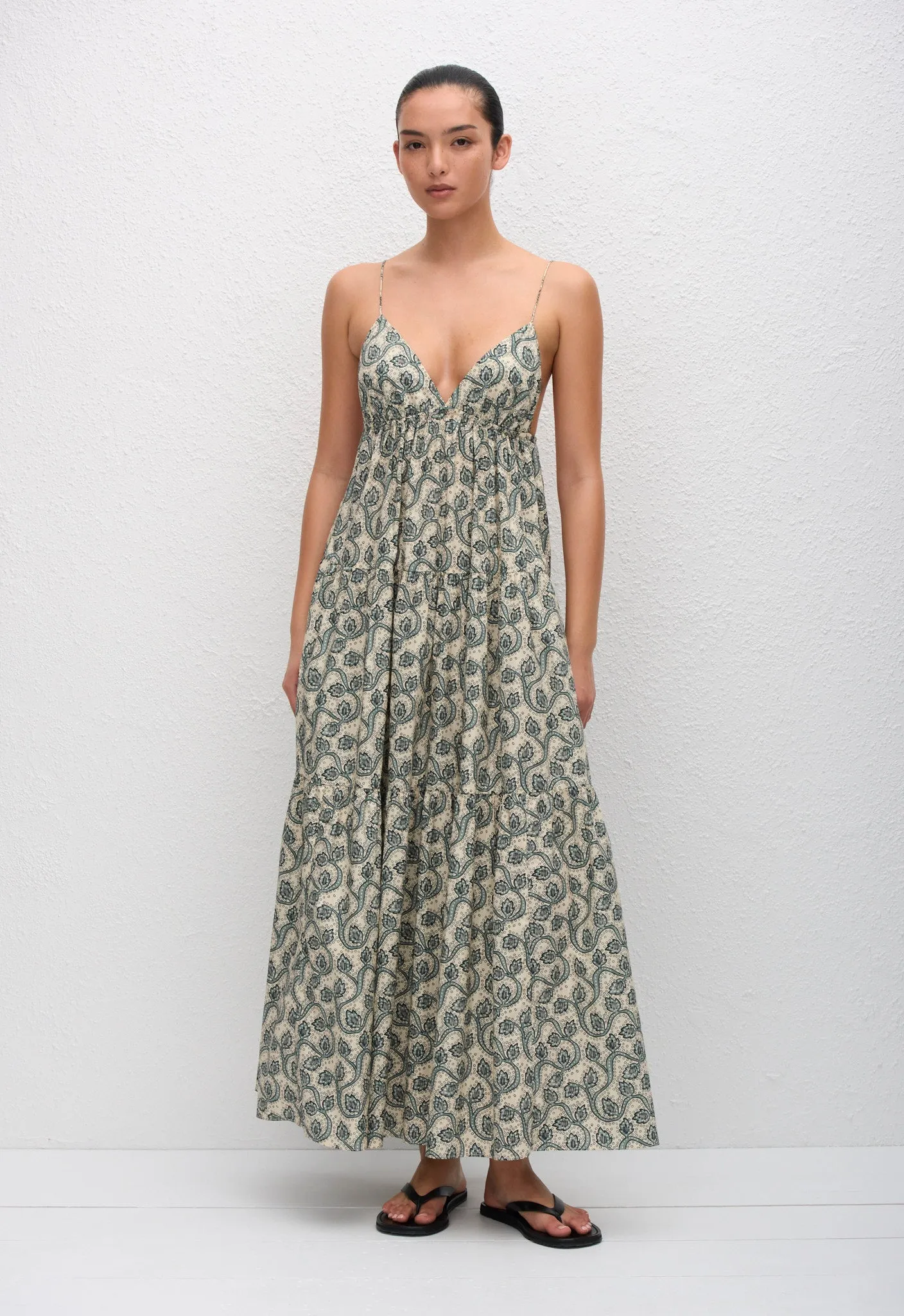 Triangle Tiered Sundress - Vine sold by Matteau