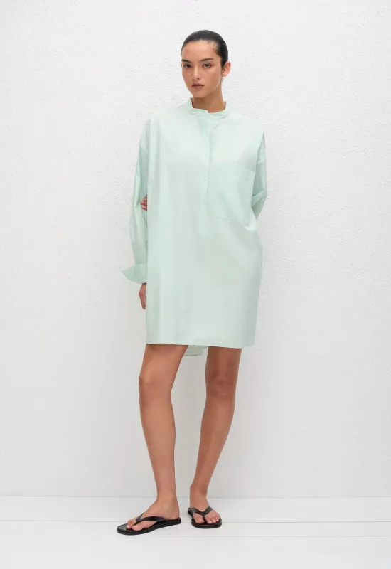 Popover Mini Shirt Dress - Mint sold by Matteau