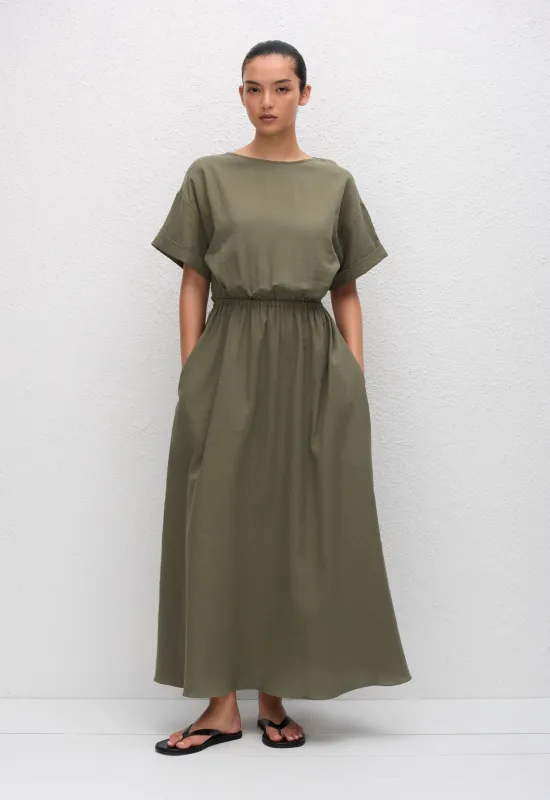 Relaxed Tee Midi Dress - Khaki sold by Matteau