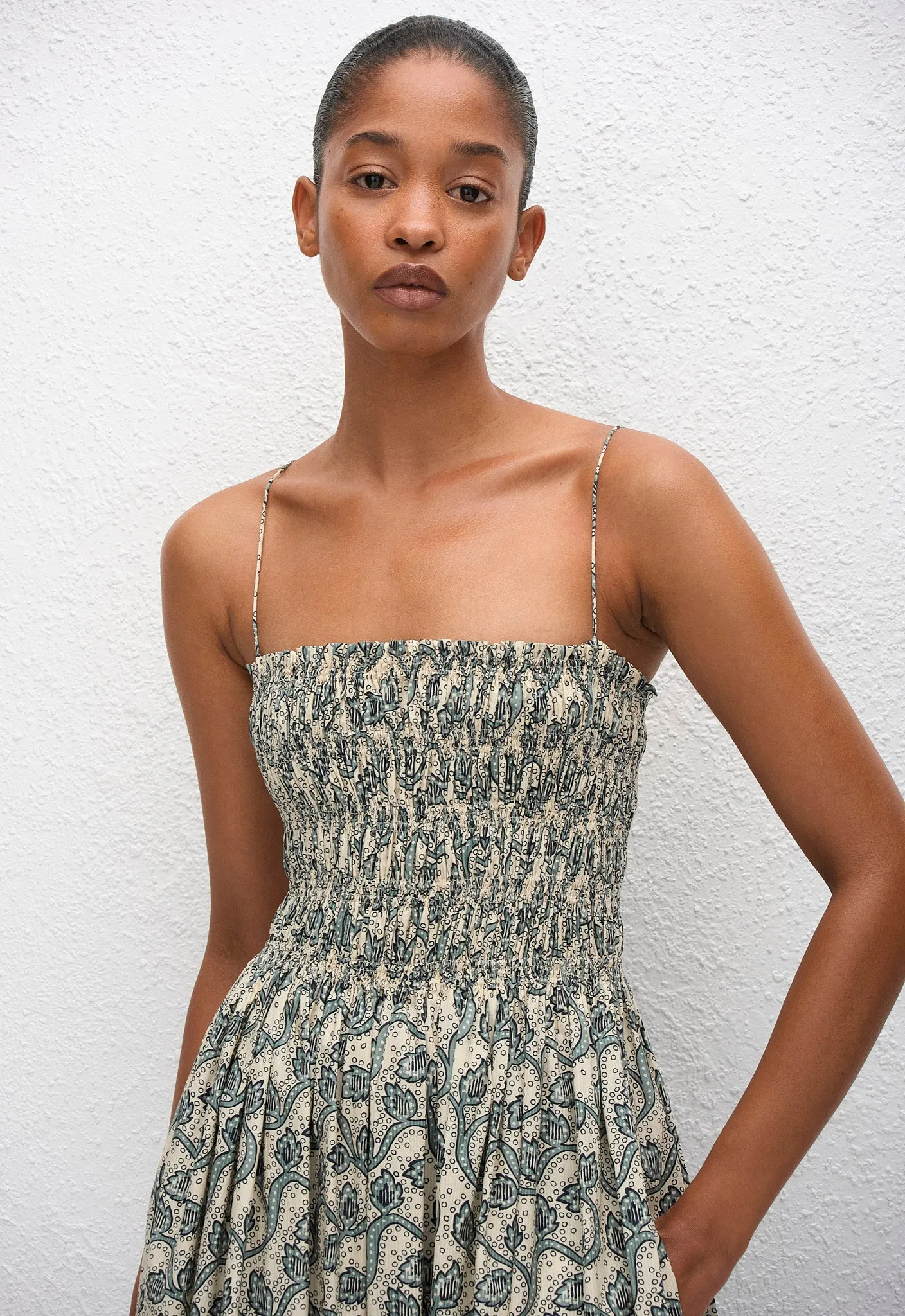 Shirred Bodice Dress - Vine sold by Matteau product image thumbnail 2