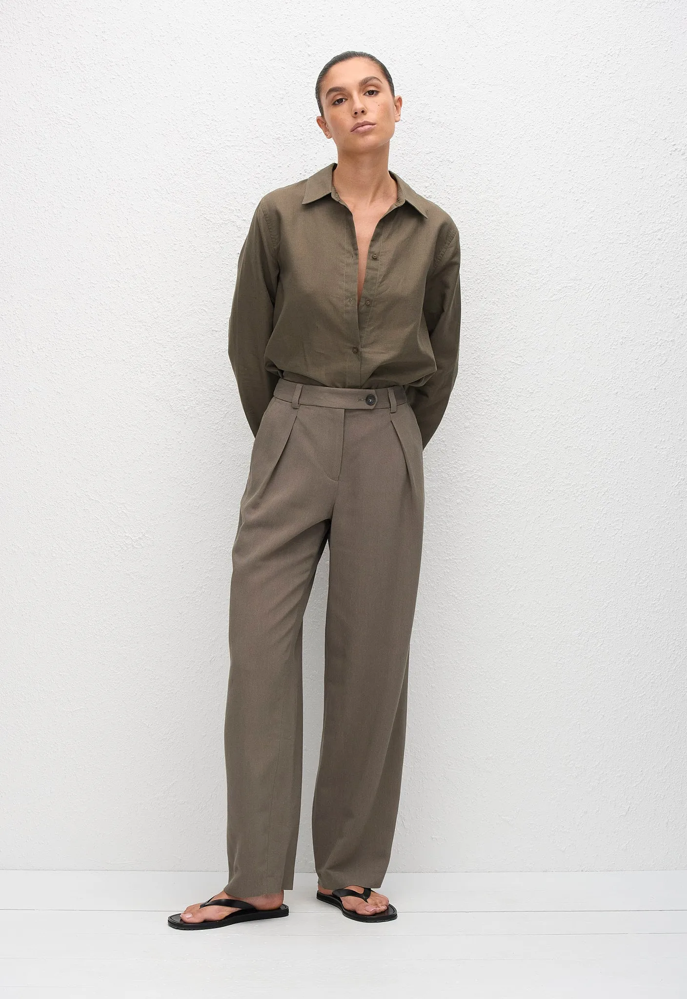 Tailored Pleat Trouser - Myrtle sold by Matteau product image thumbnail 2