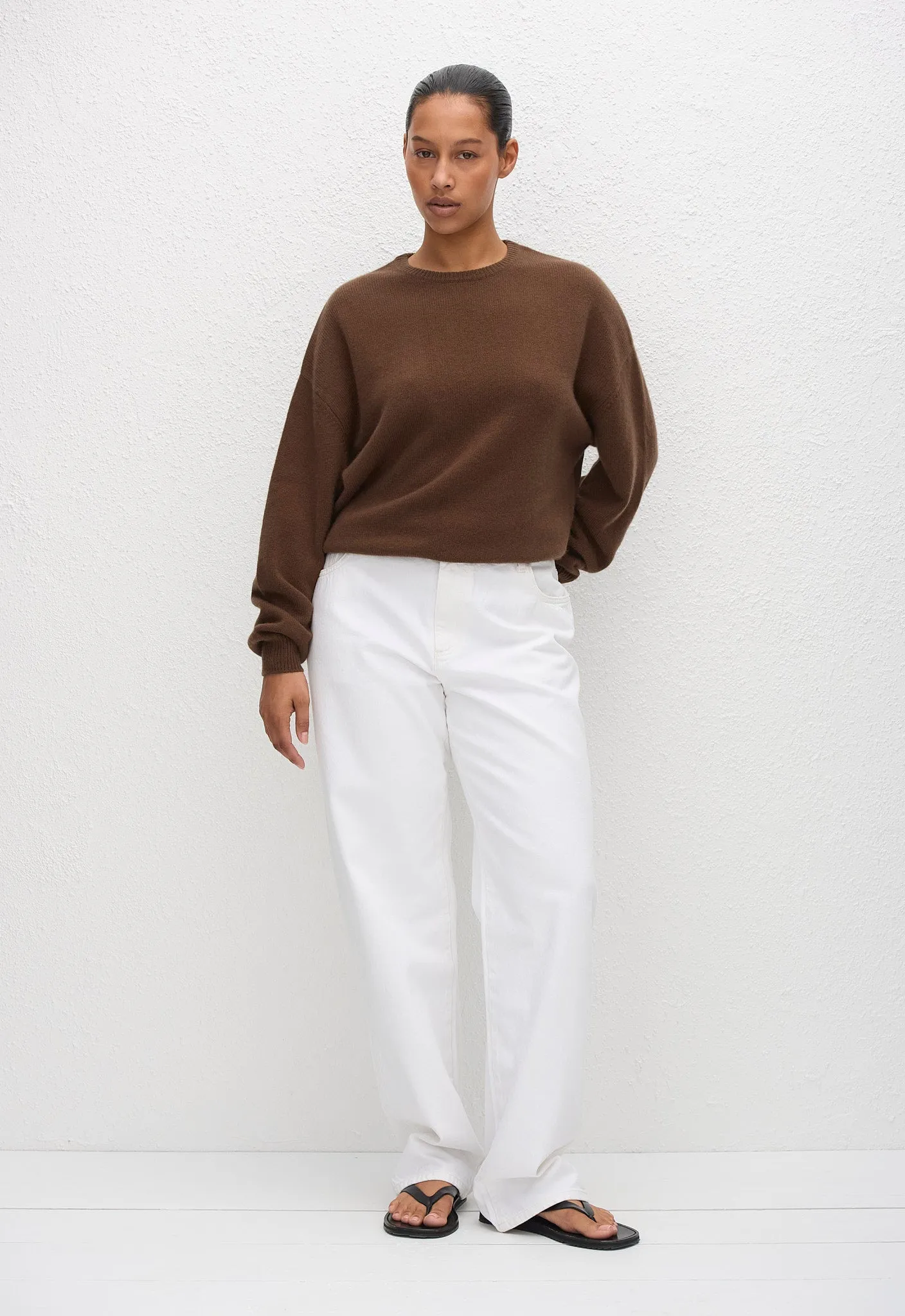 Cashmere Crew Sweater - Chestnut sold by Matteau