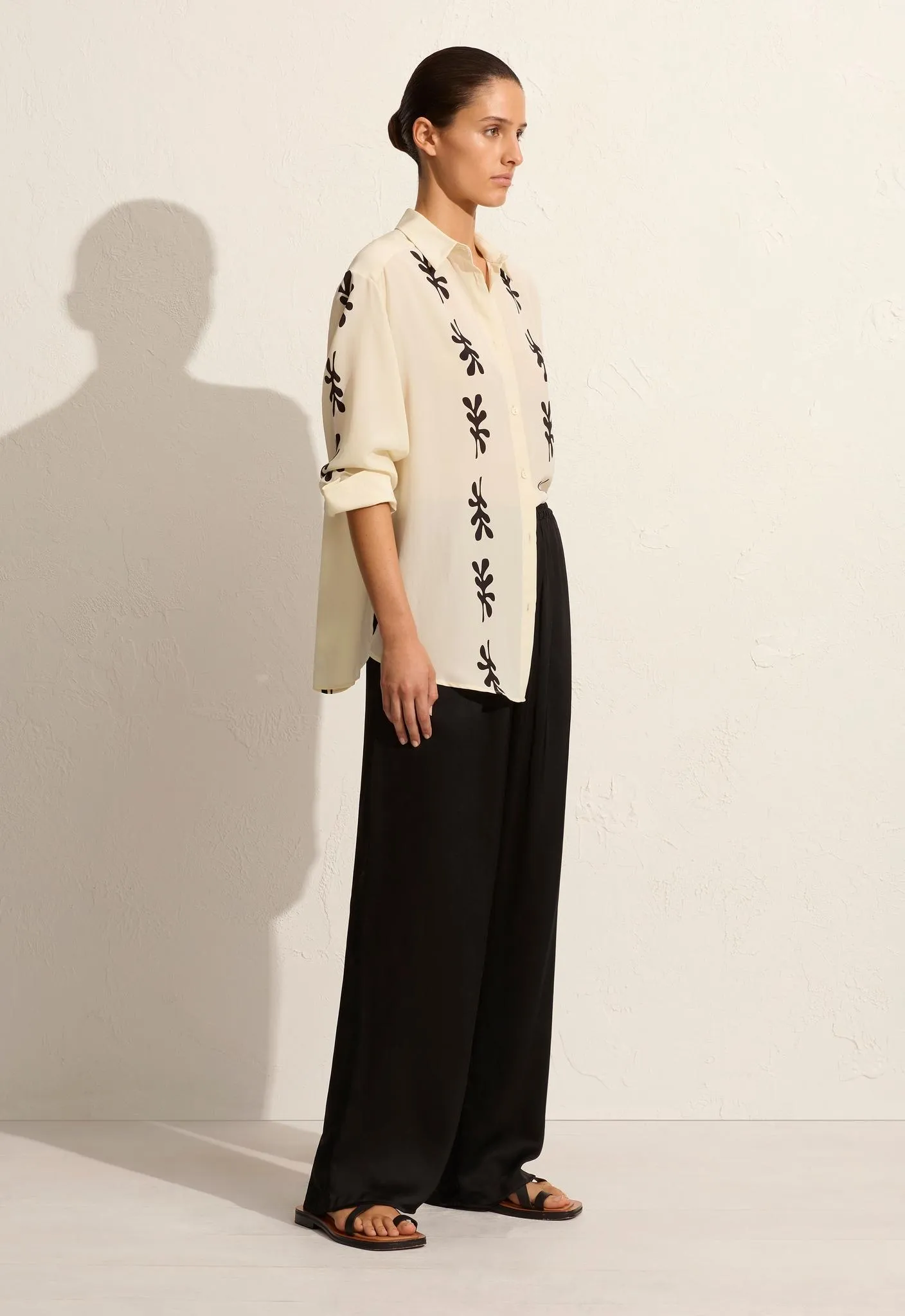 Long Sleeve Silk Shirt - Fig Leaf (Ivory) sold by Matteau product image thumbnail 3