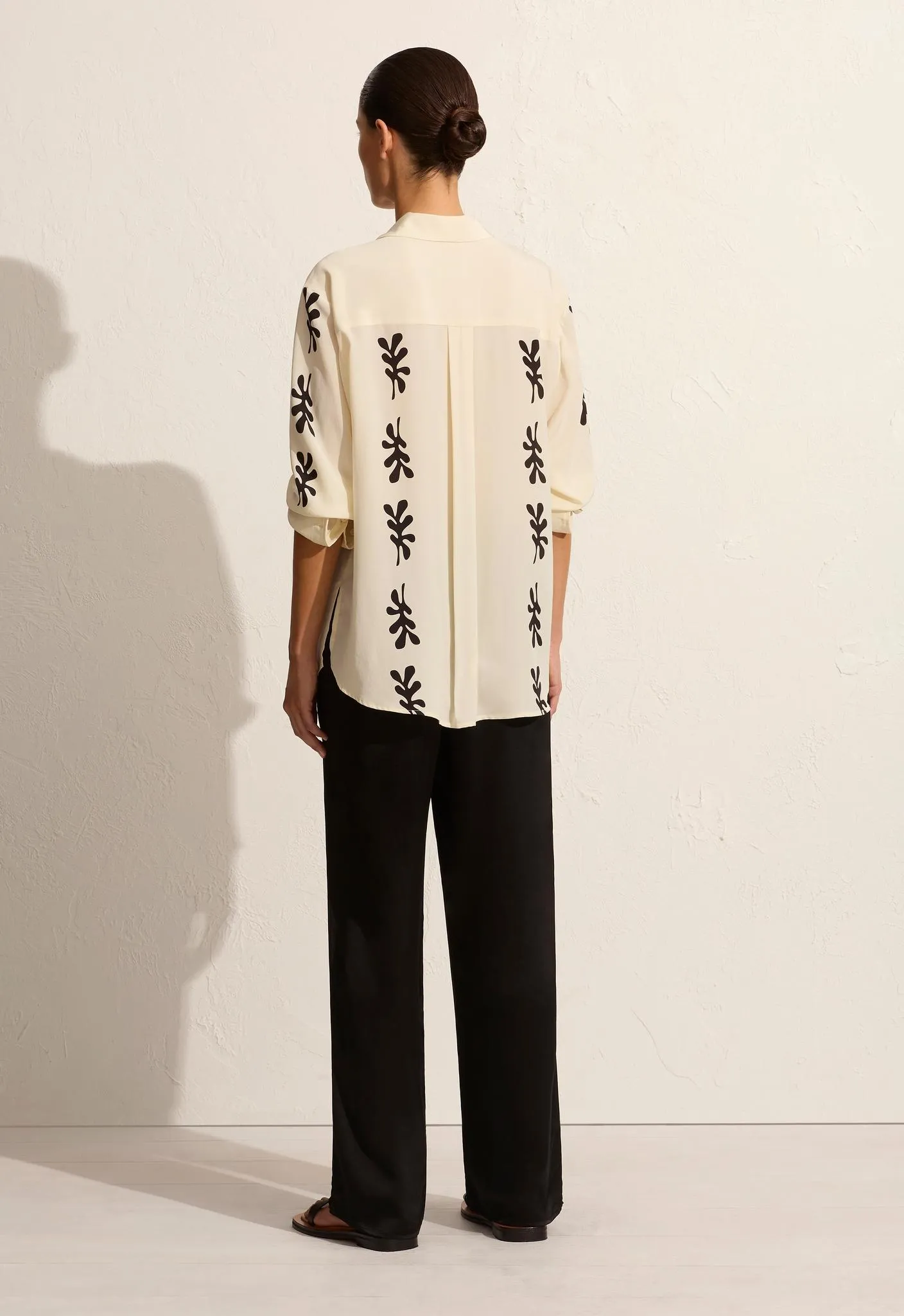 Long Sleeve Silk Shirt - Fig Leaf (Ivory) sold by Matteau product image thumbnail 4