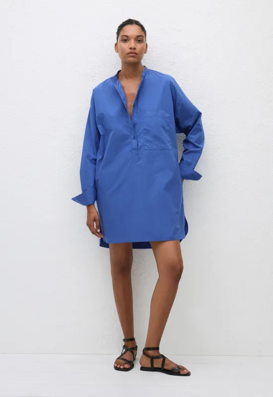 Popover Mini Shirt Dress Yves Blue made by Matteau