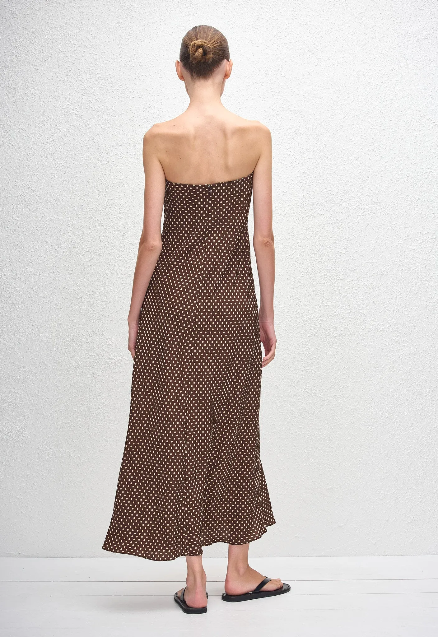 Bias Column Dress - Polka Dot (Chocolate) sold by Matteau product image thumbnail 4