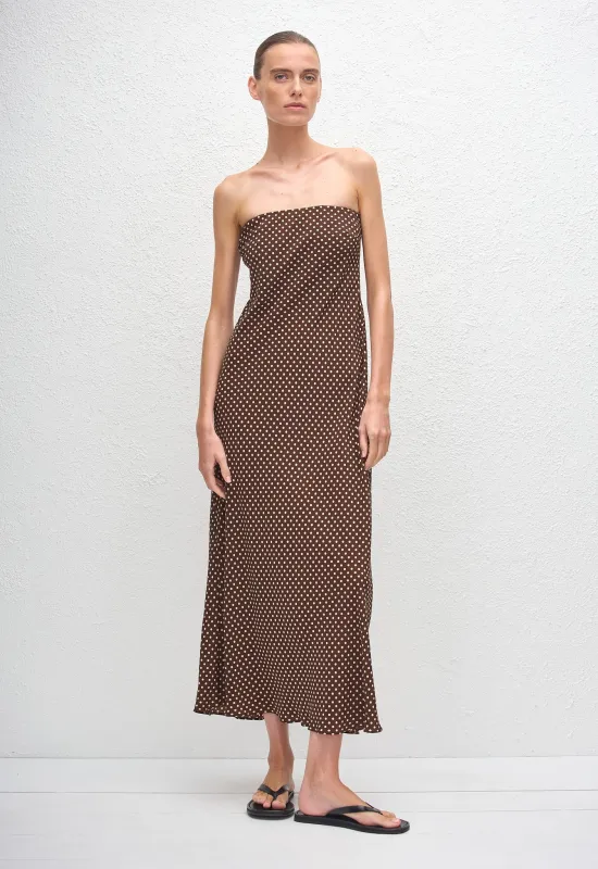 Bias Column Dress - Polka Dot (Chocolate) made by Matteau