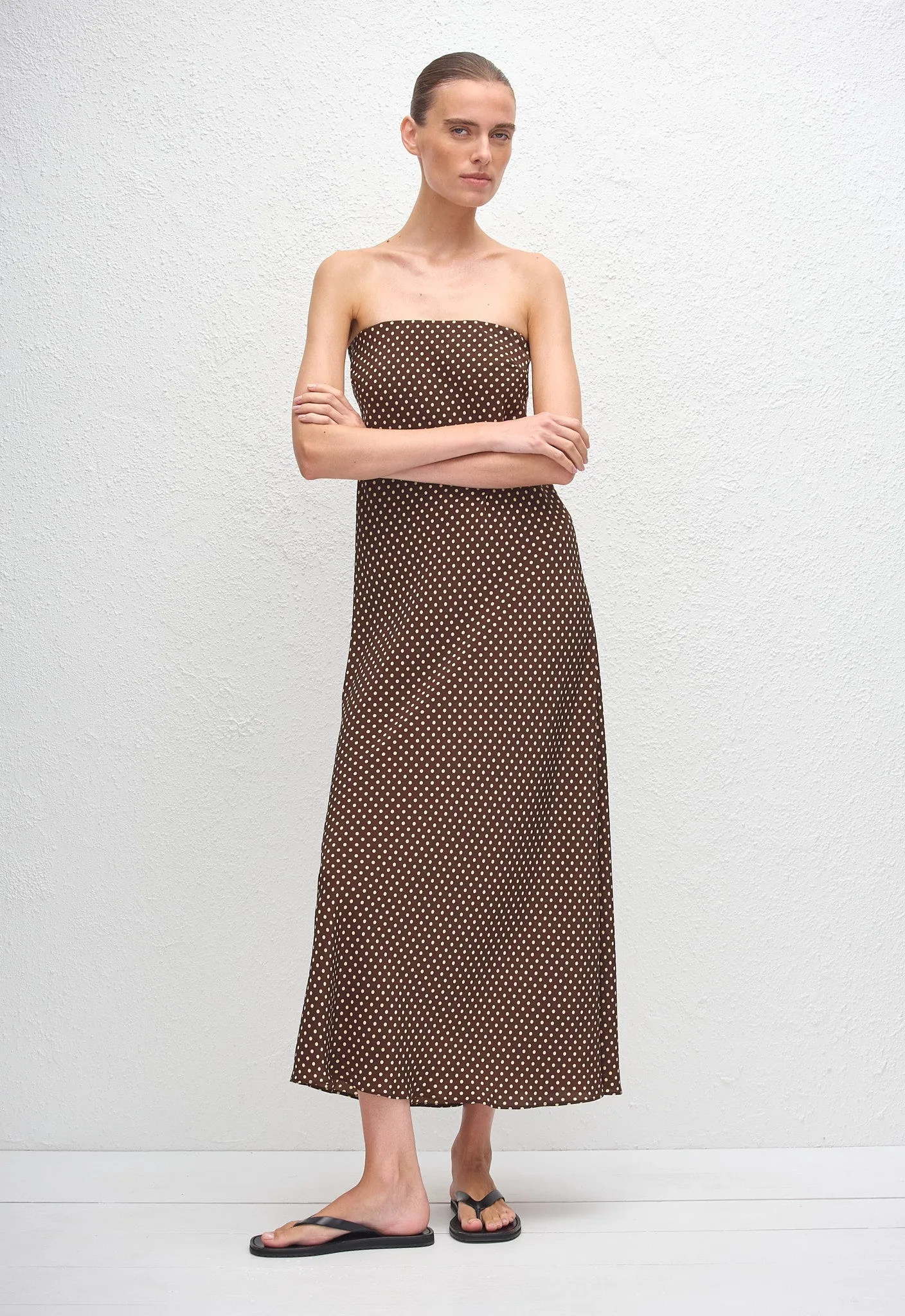 Bias Column Dress - Polka Dot (Chocolate) sold by Matteau product image thumbnail 3