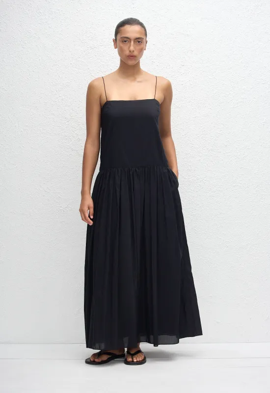 Drop Waist Midi Dress - Black made by Matteau
