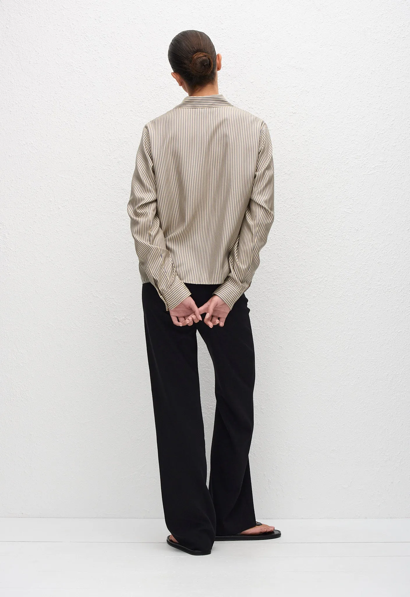 Fine Stripe Silk Shirt - Monaco Stripe sold by Matteau product image thumbnail 5