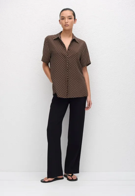 Short Sleeve Shirt - Polka Dot (Chocolate) made by Matteau