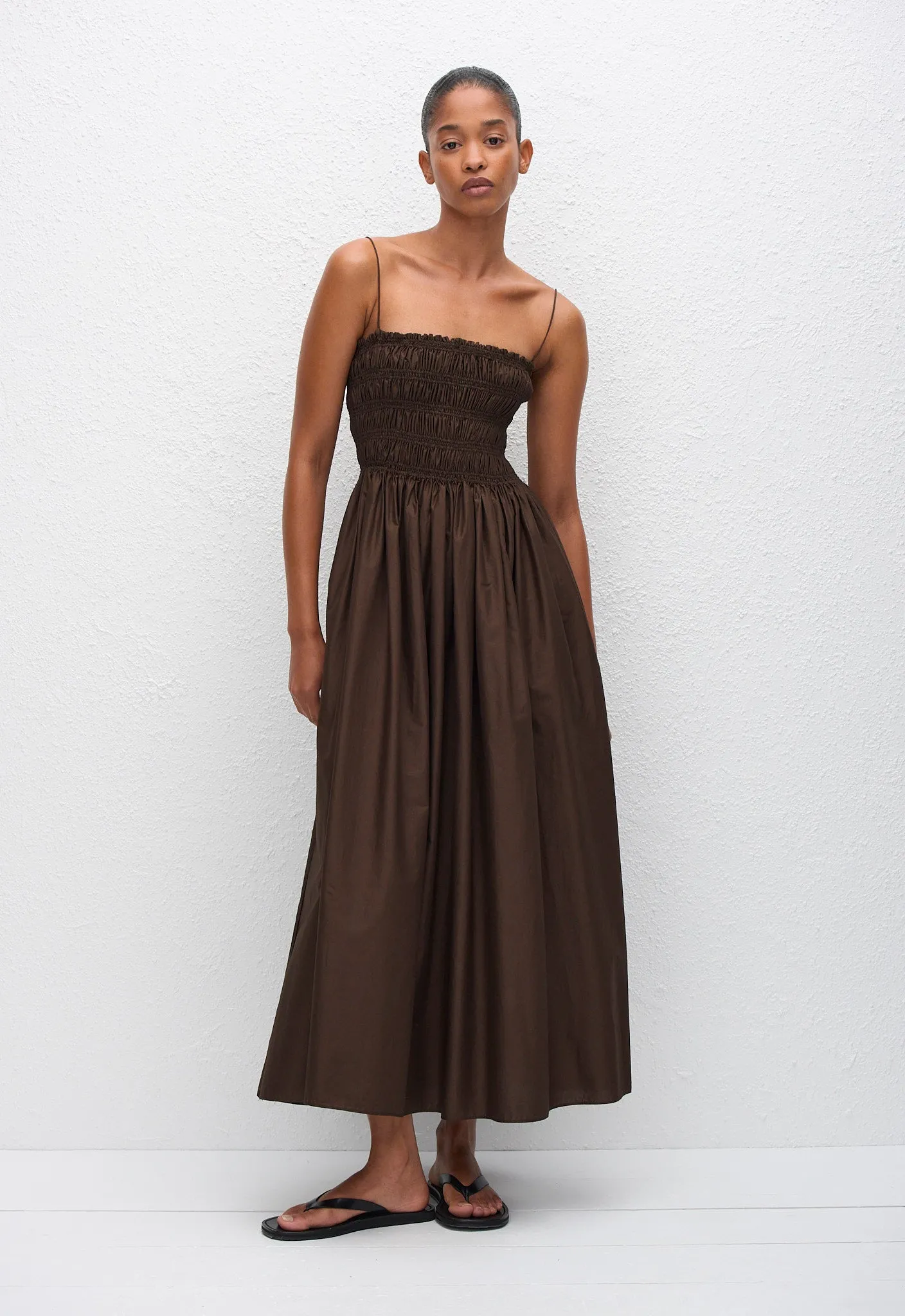 Shirred Bodice Dress - Chocolate sold by Matteau product image thumbnail 3