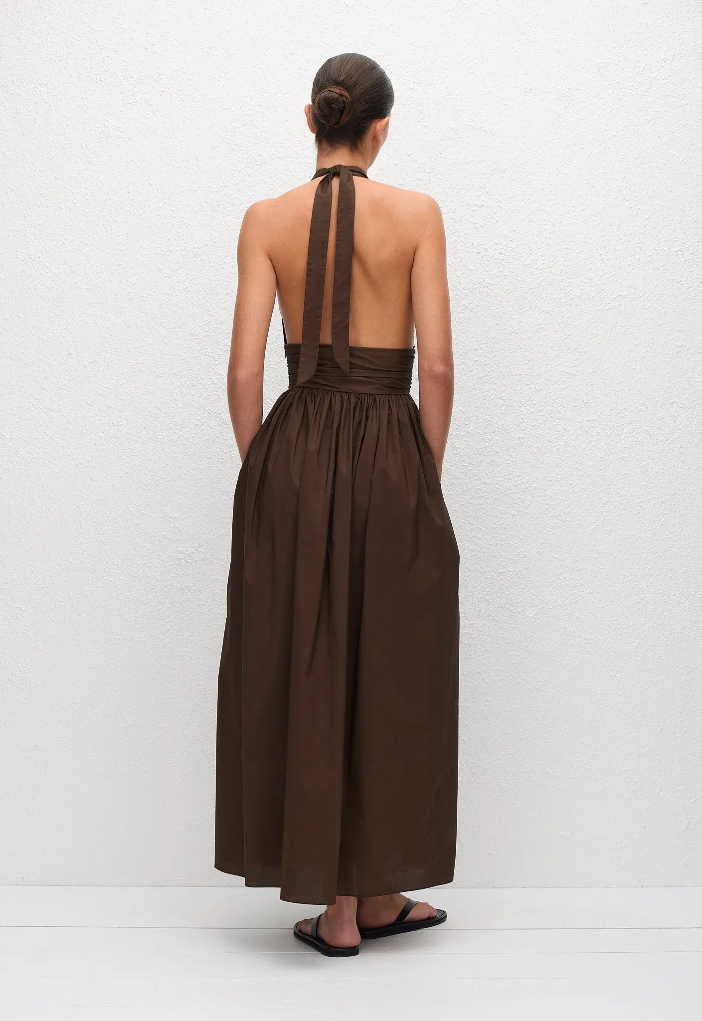 Keyhole Halter Midi Dress - Chocolate sold by Matteau product image thumbnail 3