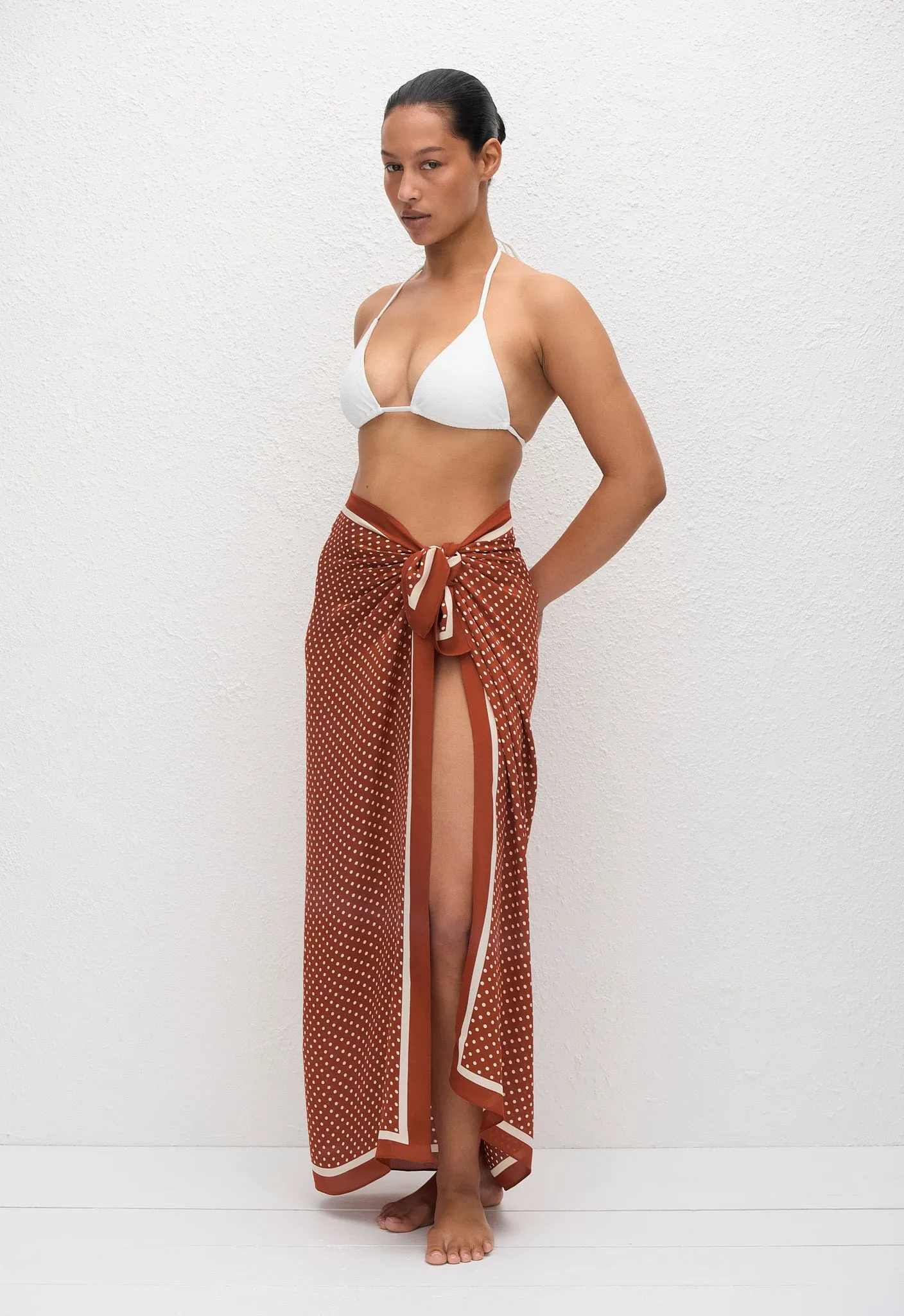 Silk Sarong - Polka Dot (Tomato) sold by Matteau product image thumbnail 3