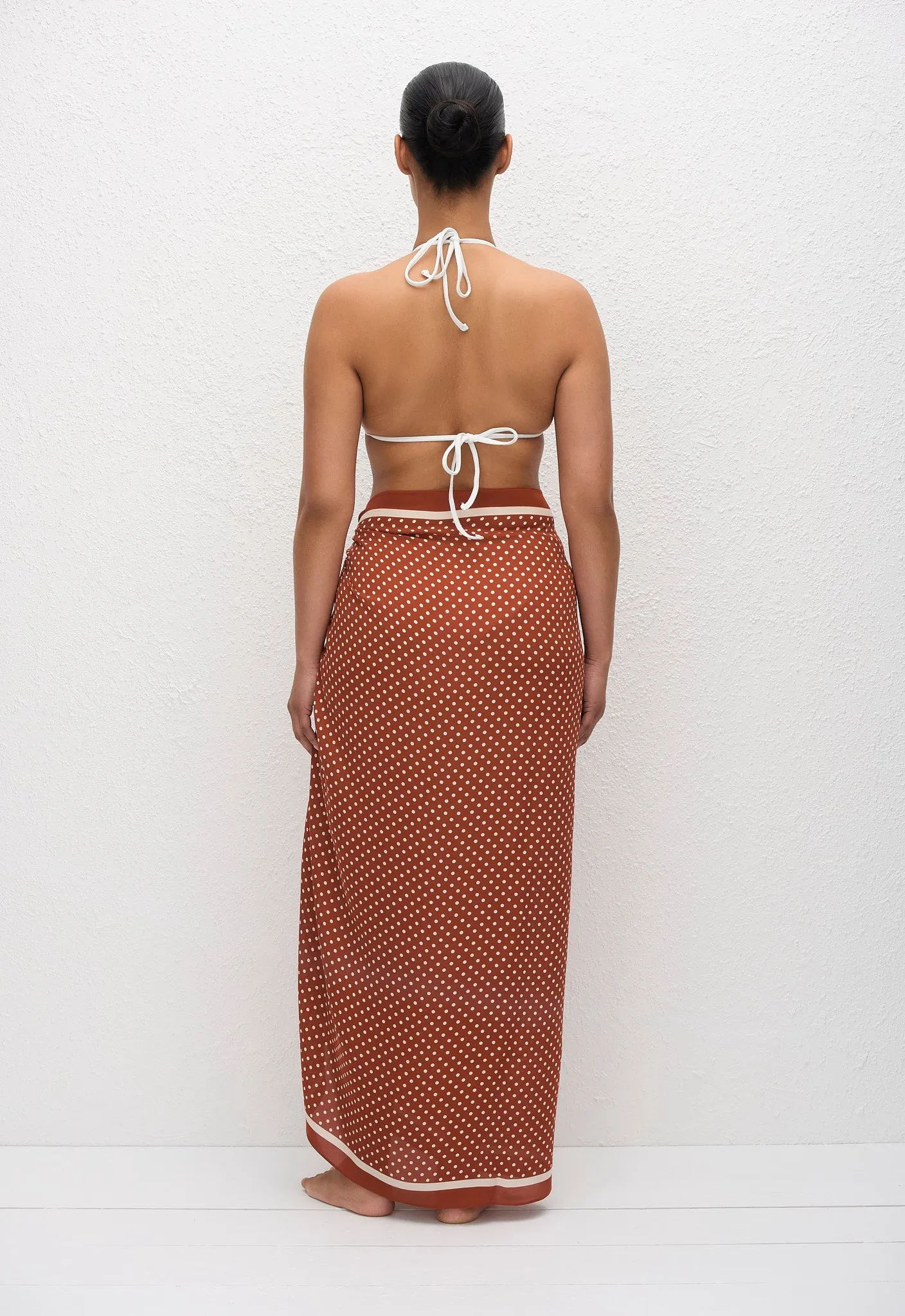 Silk Sarong - Polka Dot (Tomato) sold by Matteau product image thumbnail 4