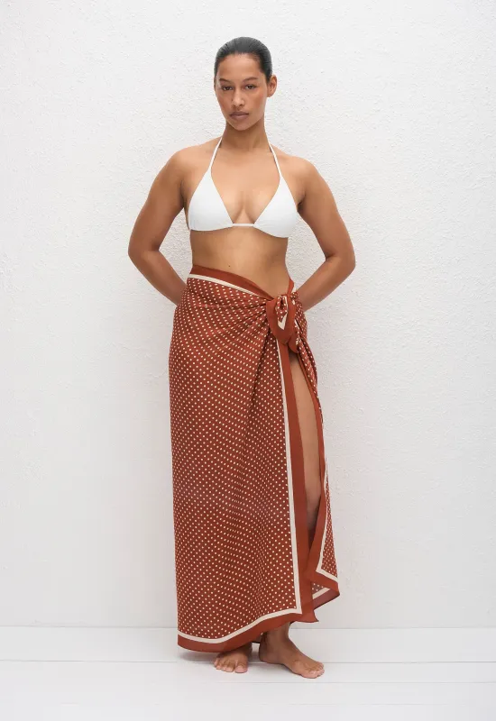 Silk Sarong - Polka Dot (Tomato) made by Matteau