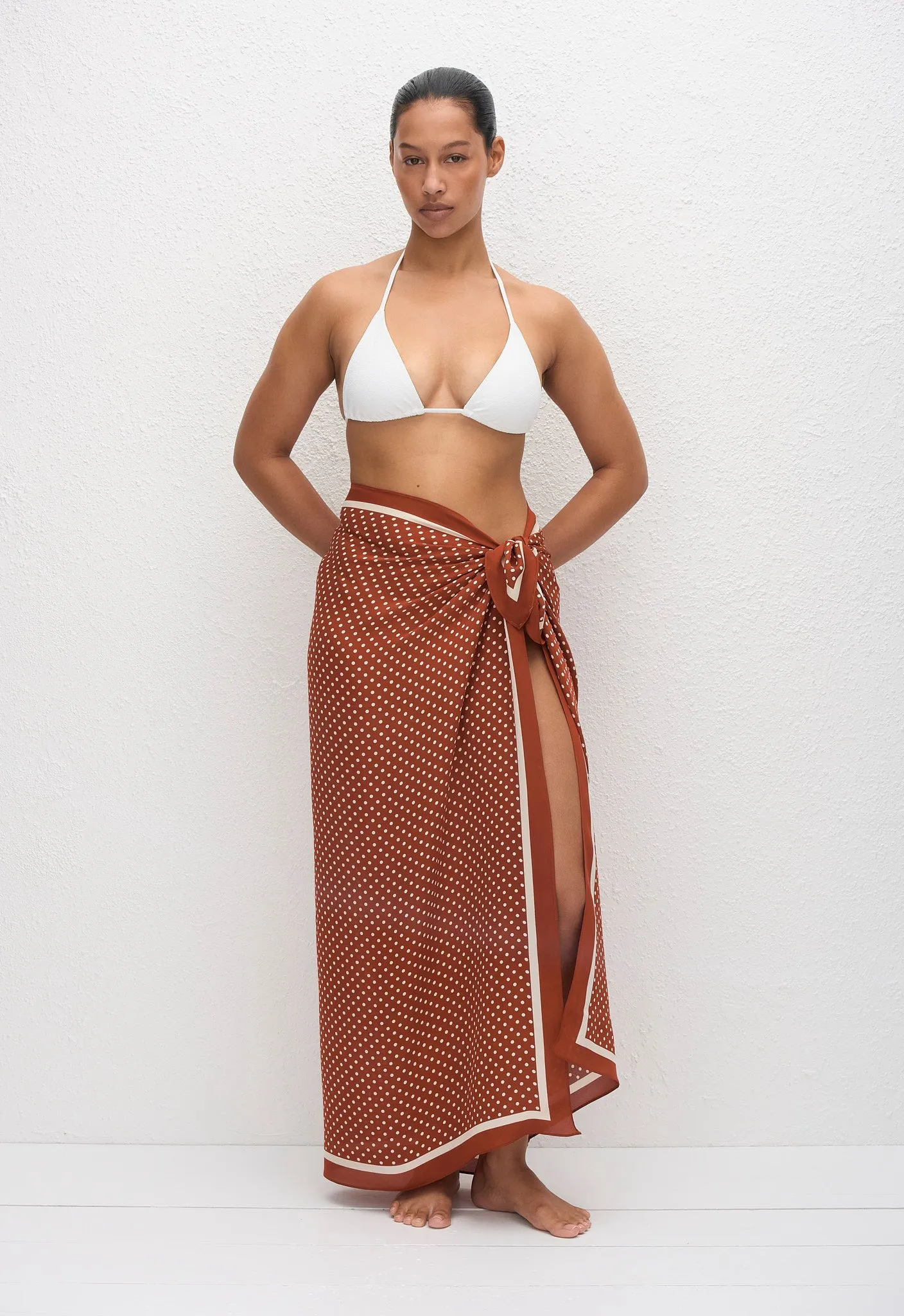 Silk Sarong - Polka Dot (Tomato) sold by Matteau