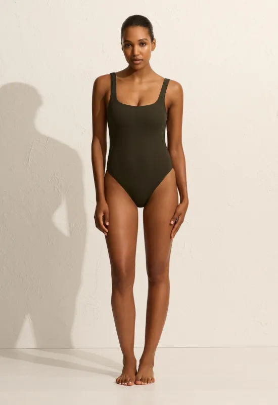 Nineties Maillot - Thyme Crinkle sold by Matteau