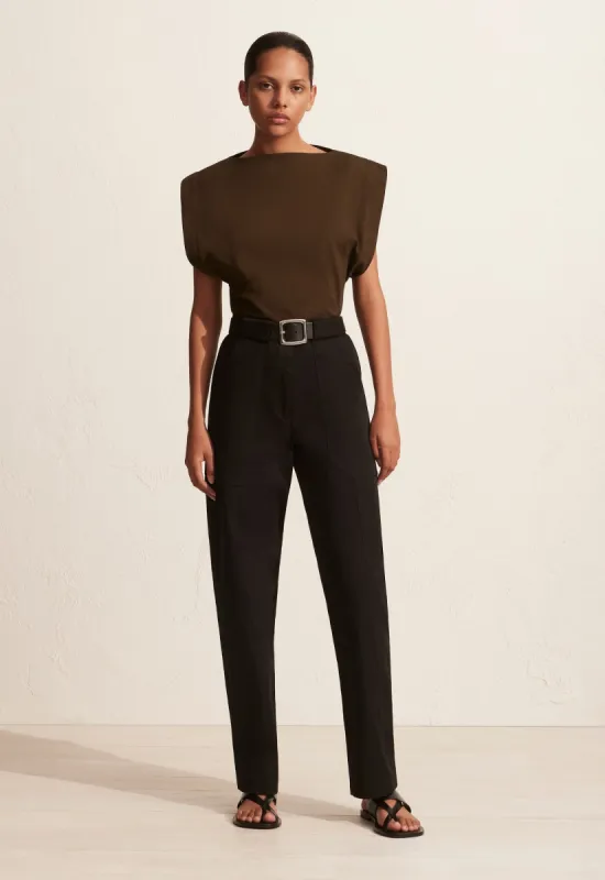 The Boat Neck Tee - Cacao sold by Matteau