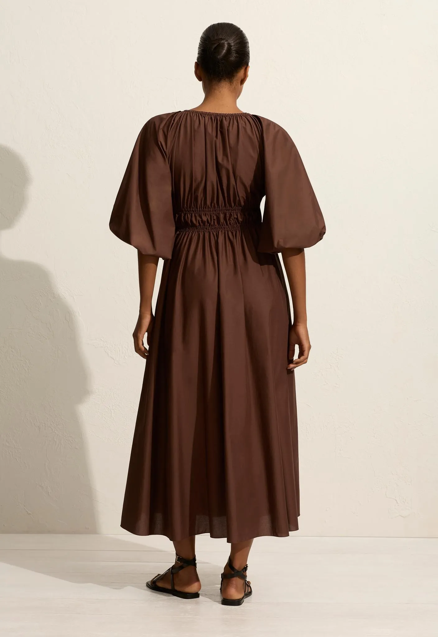 Shirred Plunge Dress - Sable sold by Matteau product image thumbnail 4