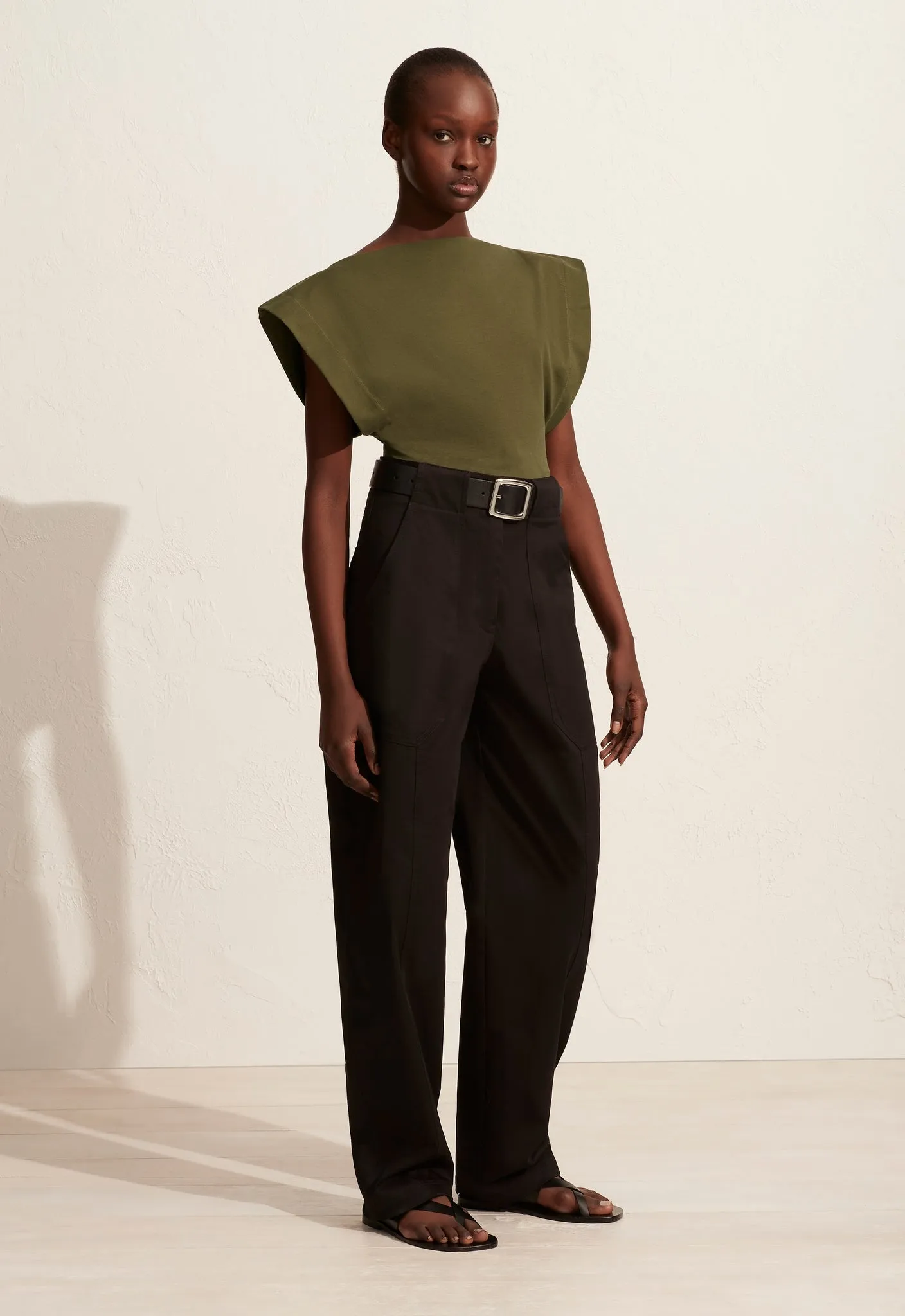 The Boat Neck Tee - Khaki sold by Matteau product image thumbnail 3