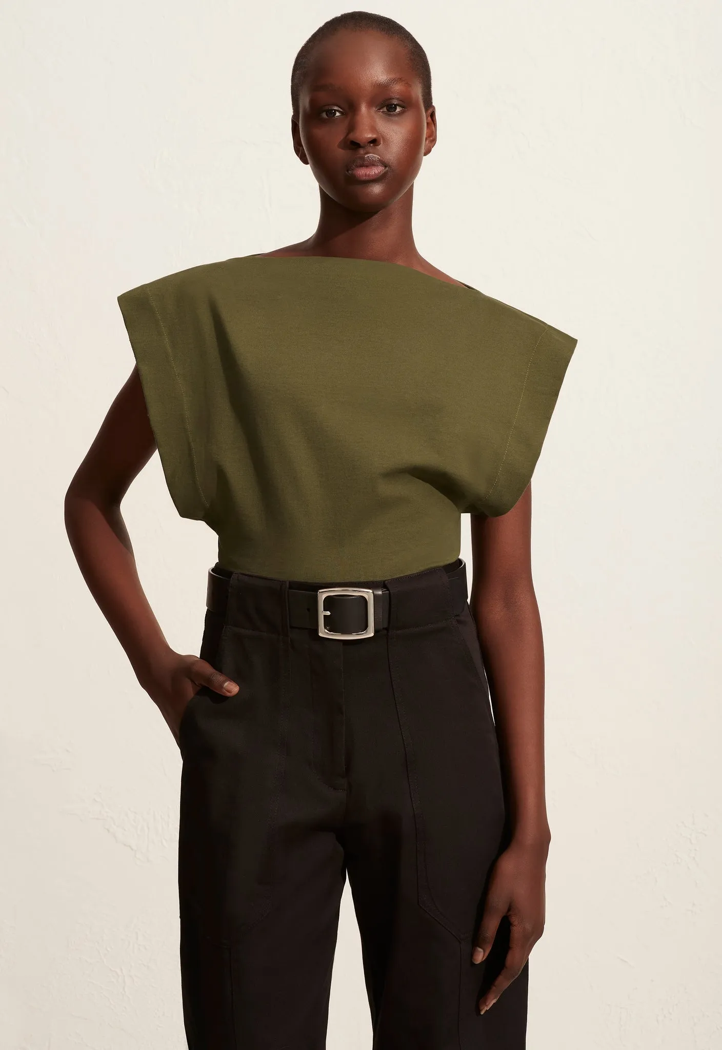 The Boat Neck Tee - Khaki sold by Matteau product image thumbnail 2