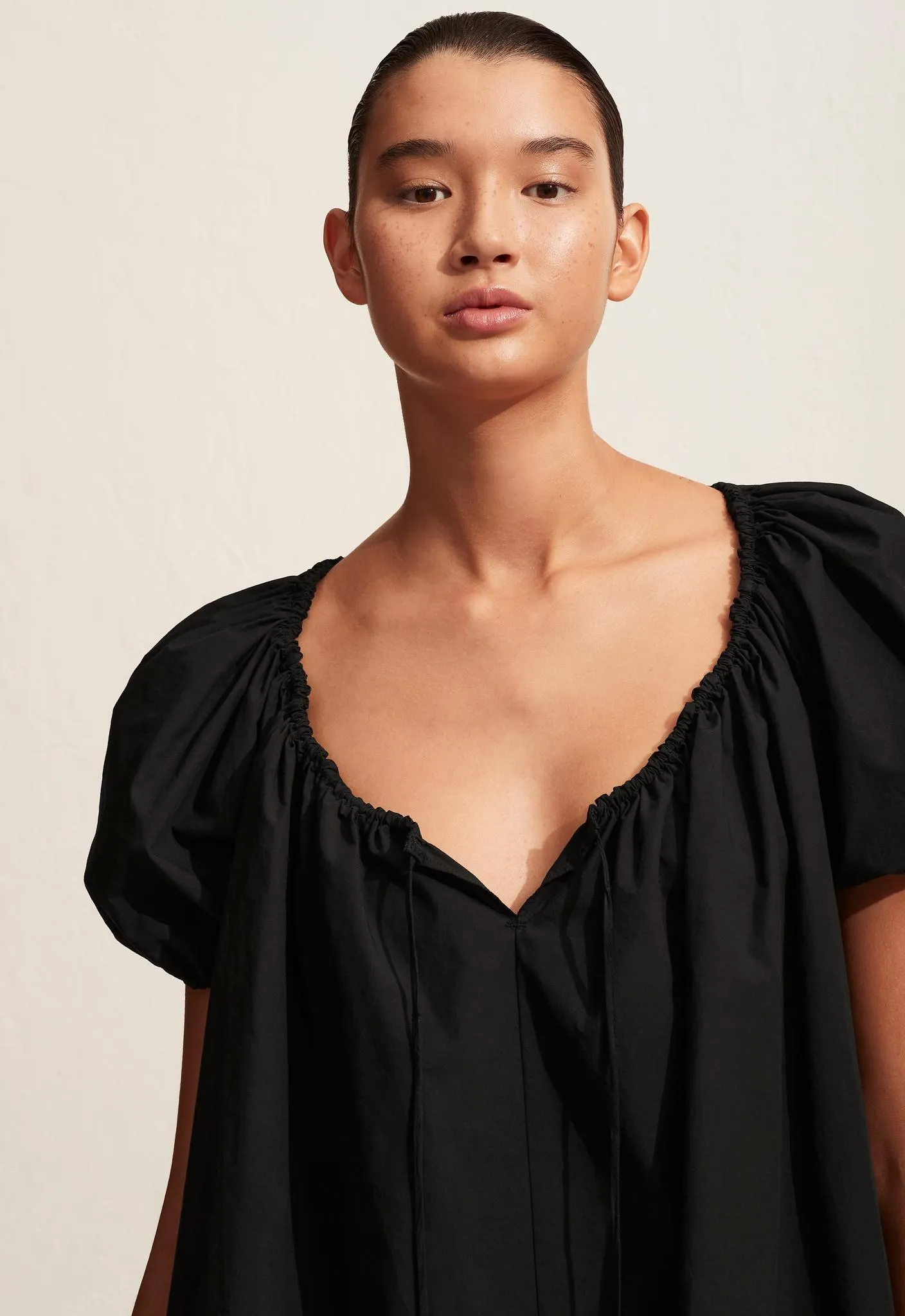 Drawcord Mini Dress - Black sold by Matteau product image thumbnail 2