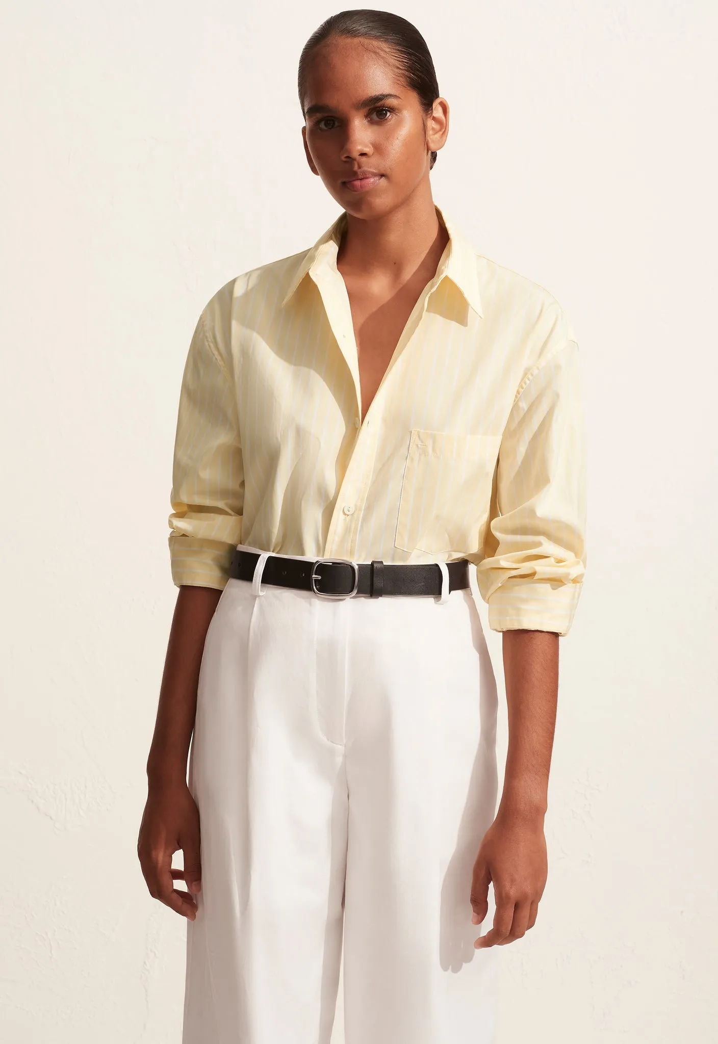 The Classic Stripe Shirt - Creme sold by Matteau product image thumbnail 3