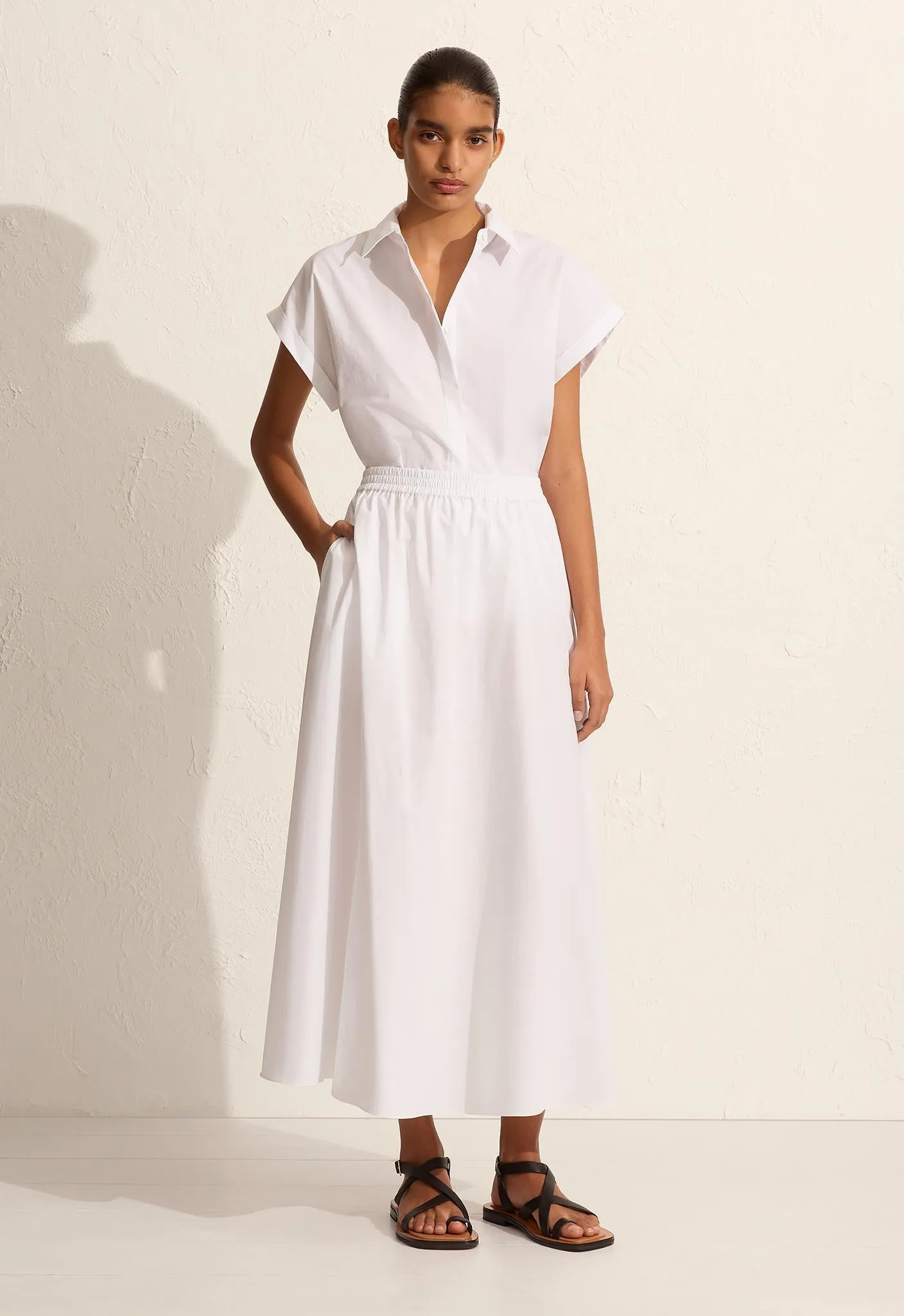 Relaxed Everyday Skirt - White sold by Matteau