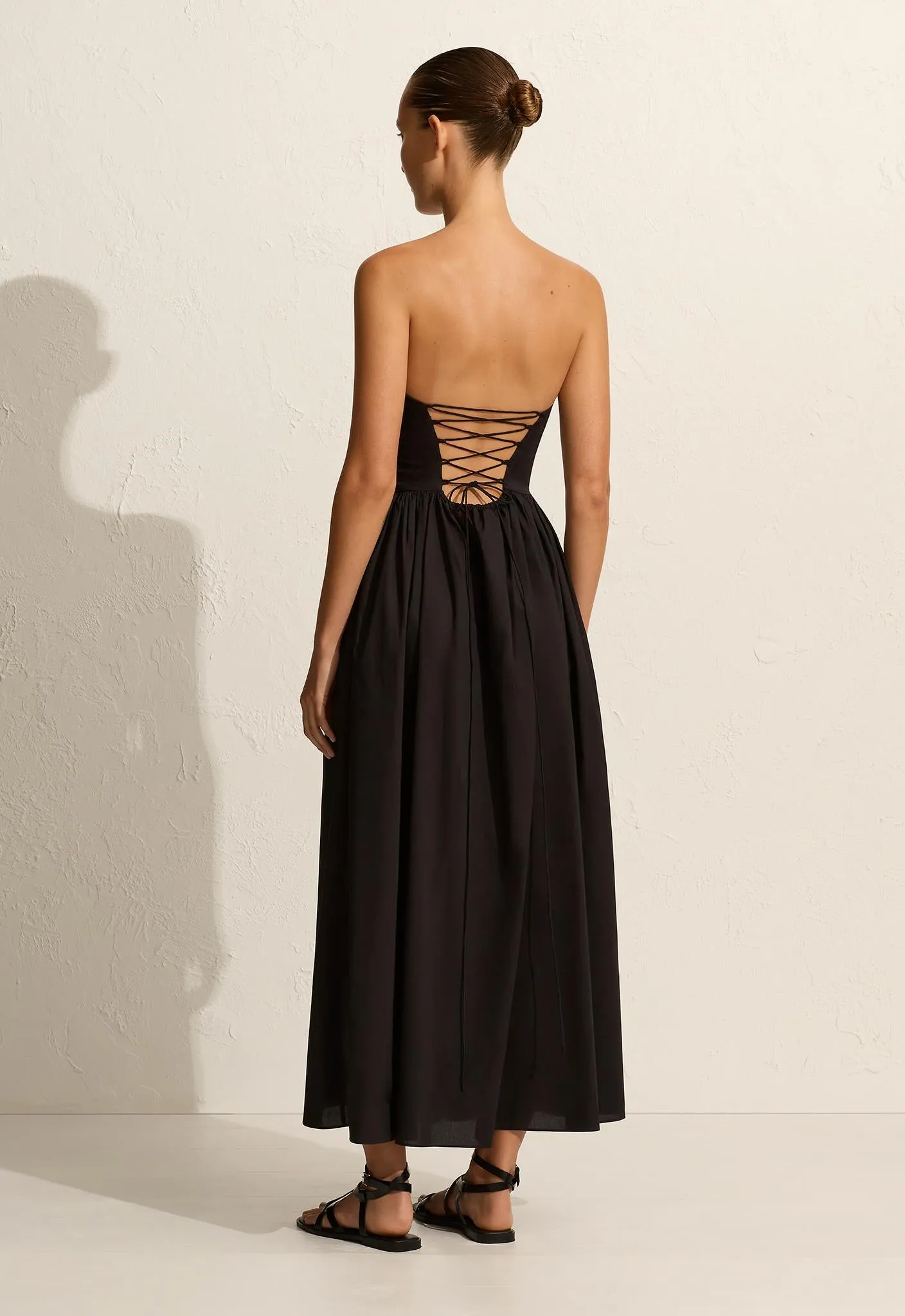 Strapless Lace Up Dress - Black sold by Matteau product image thumbnail 4