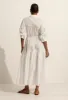 Embroidered Tiered Drawcord Dress - White sold by Matteau