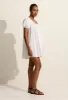 Drawcord Mini Dress - White sold by Matteau