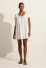 Drawcord Mini Dress - White sold by Matteau