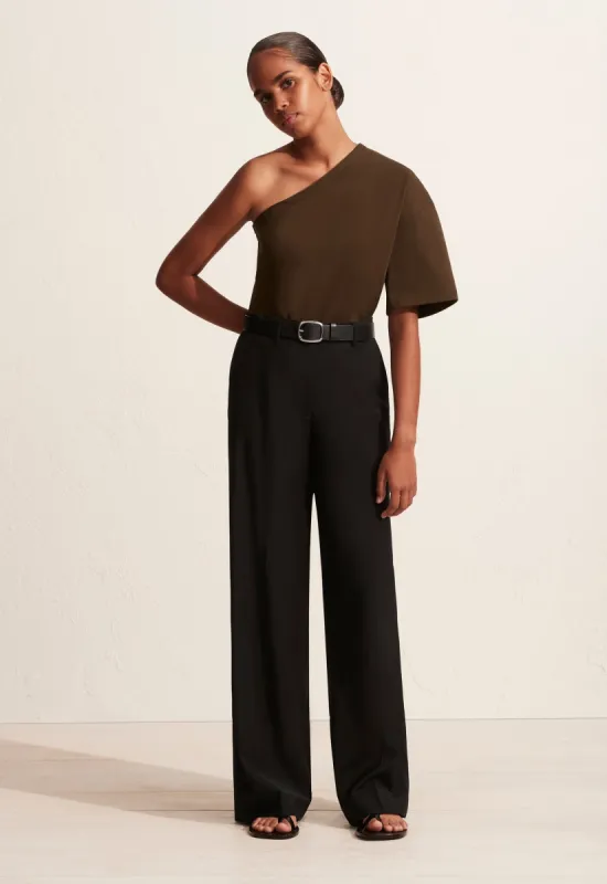 The One Shoulder Tee - Cacao sold by Matteau