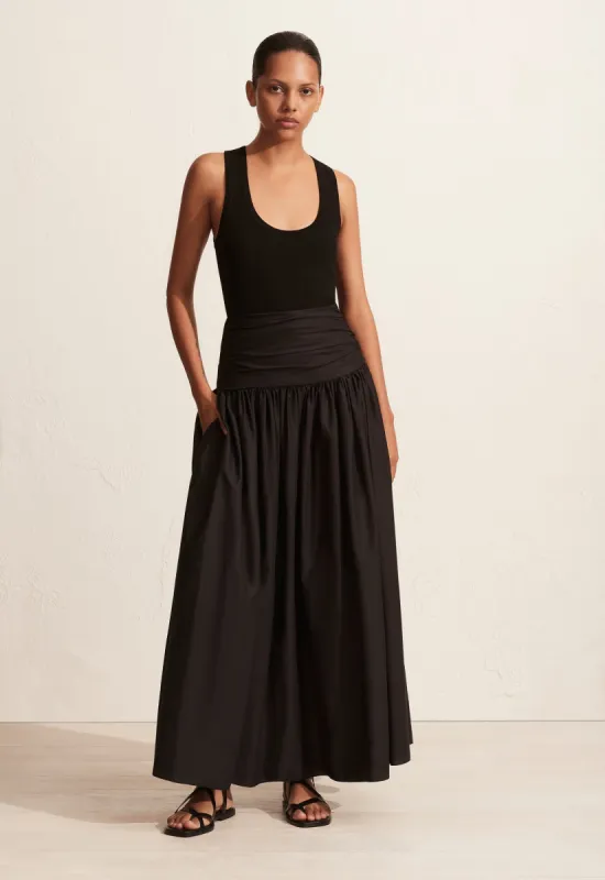 Rouched Maxi Skirt - Black sold by Matteau