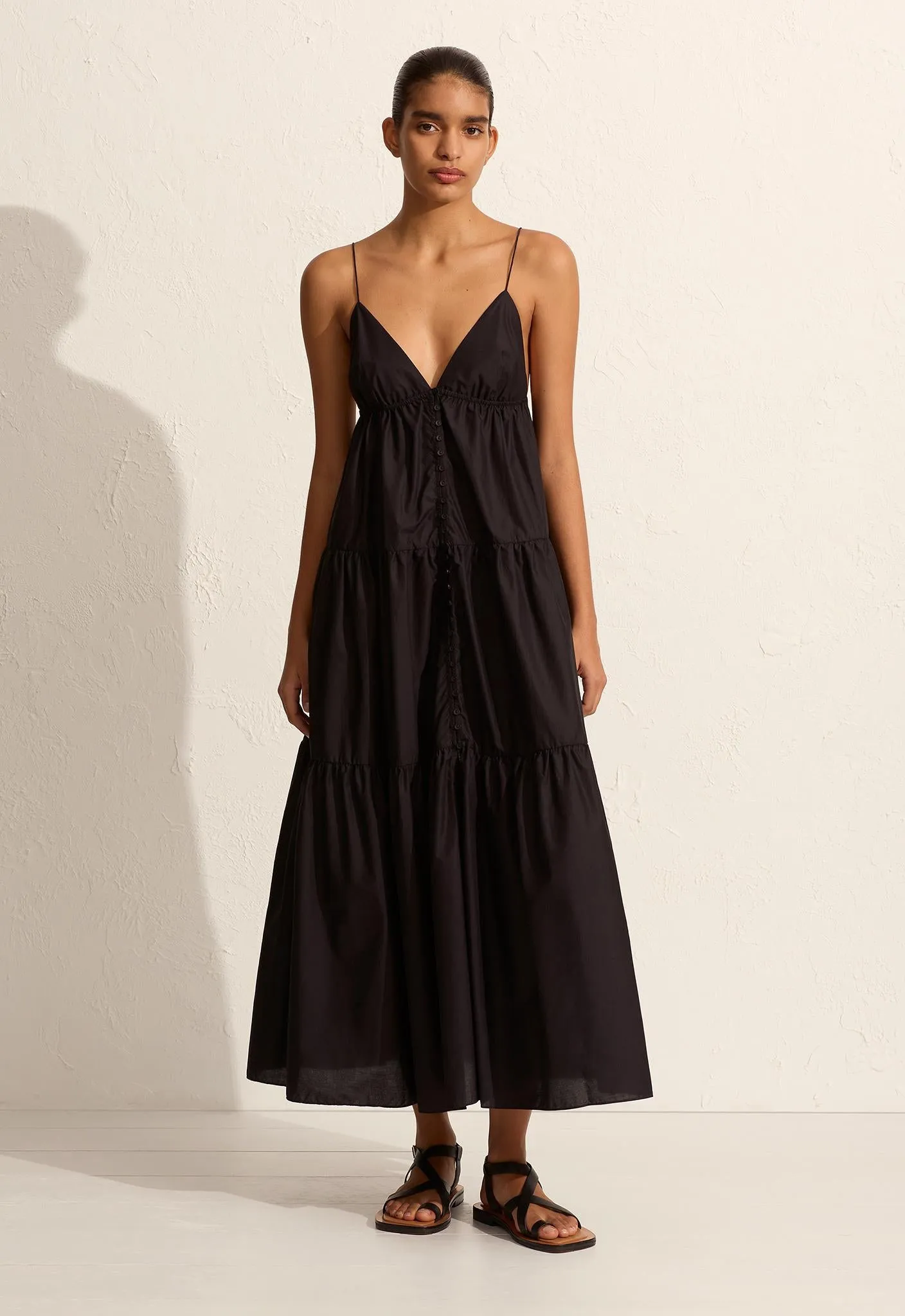 Triangle Tiered Sundress - Black sold by Matteau