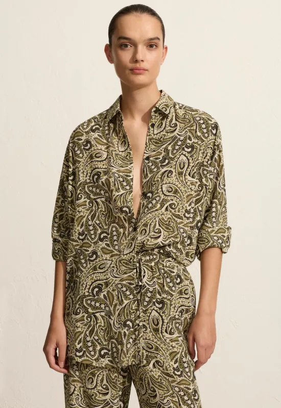 Long Sleeve Silk Shirt - Paisley sold by Matteau
