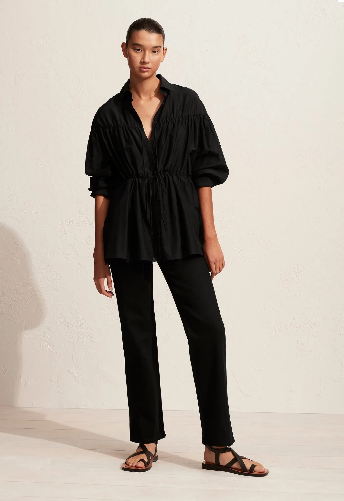 Drawcord Tunic - Black sold by Matteau