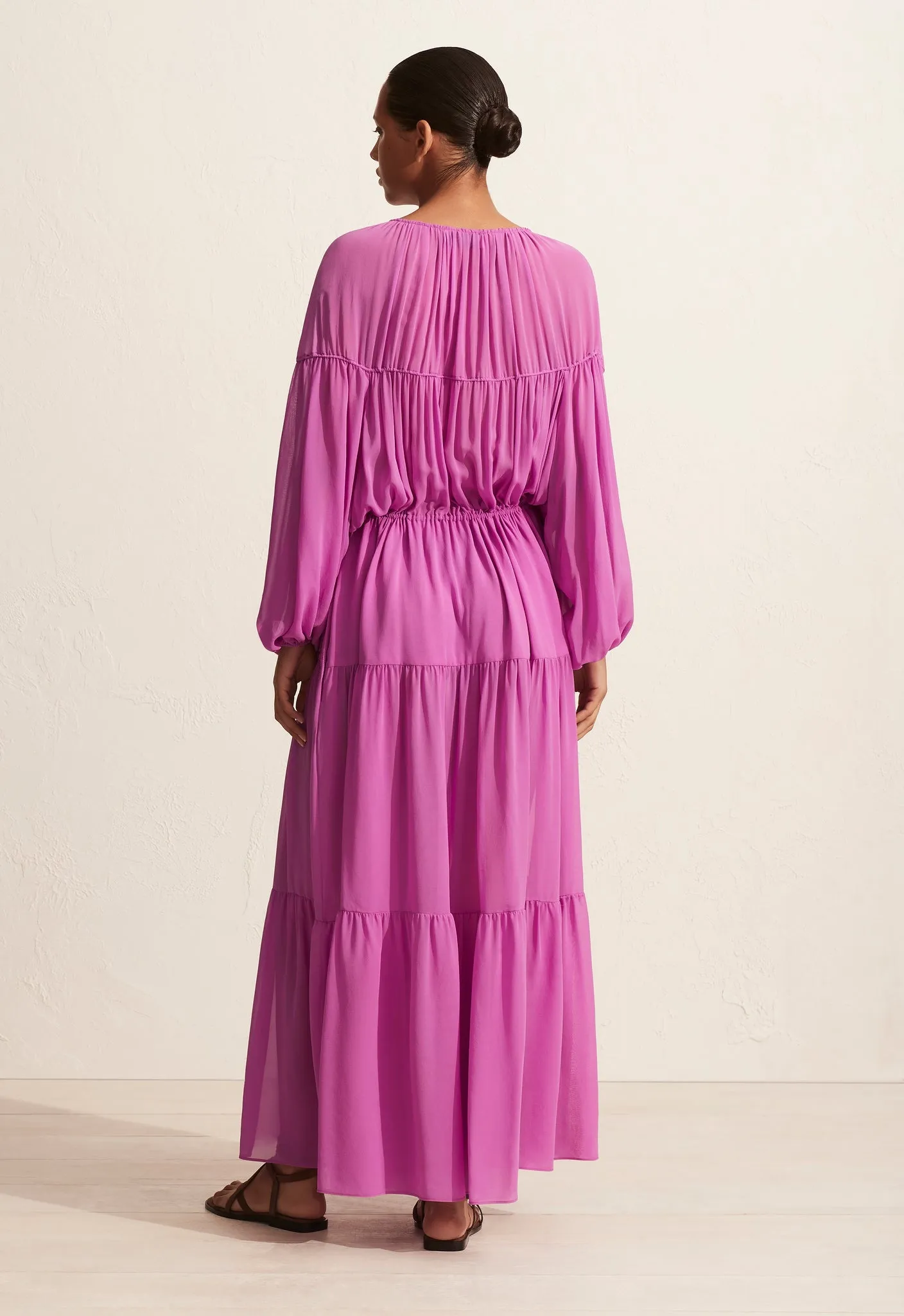 The Voluminous Tiered Tie Dress - Orchid sold by Matteau product image thumbnail 4