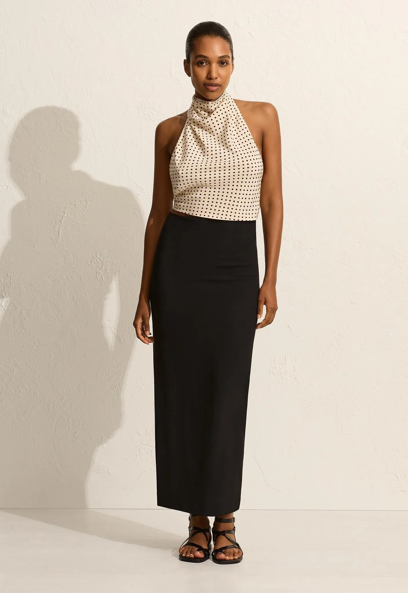 Crepe Column Skirt - Black sold by Matteau