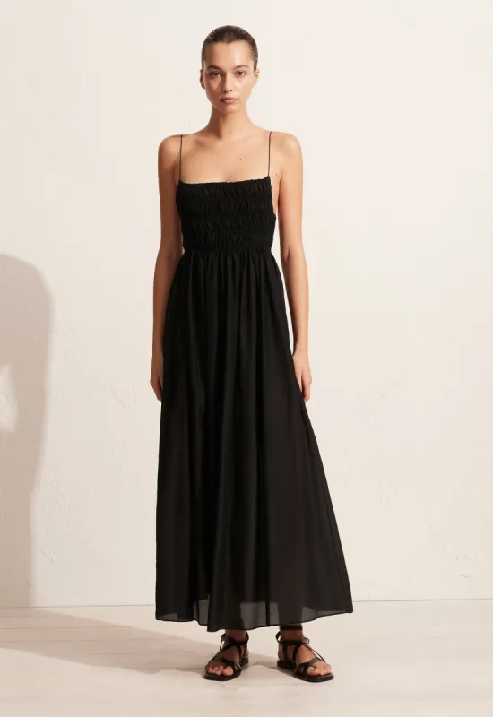 The Shirred Sundress - Black sold by Matteau
