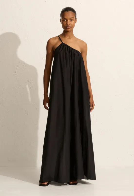 Voluminous One Shoulder Dress - Black sold by Matteau