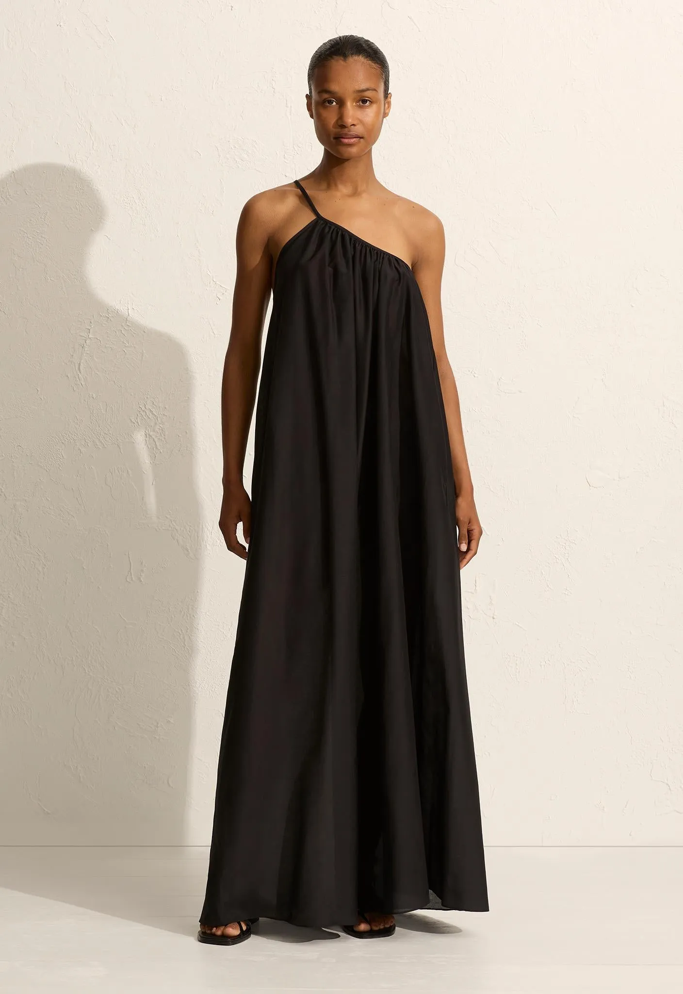 Voluminous One Shoulder Dress - Black sold by Matteau