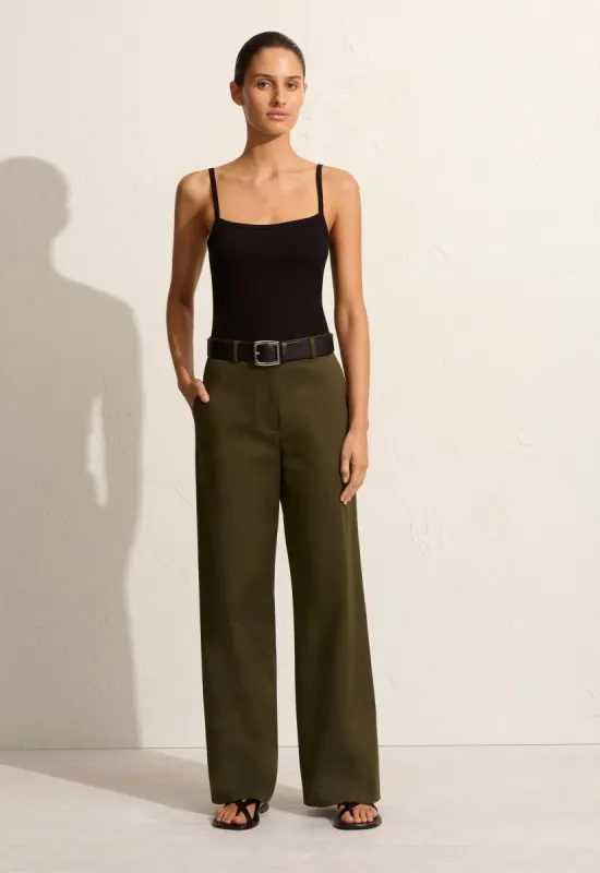 Straight Twill Trouser - Olive sold by Matteau