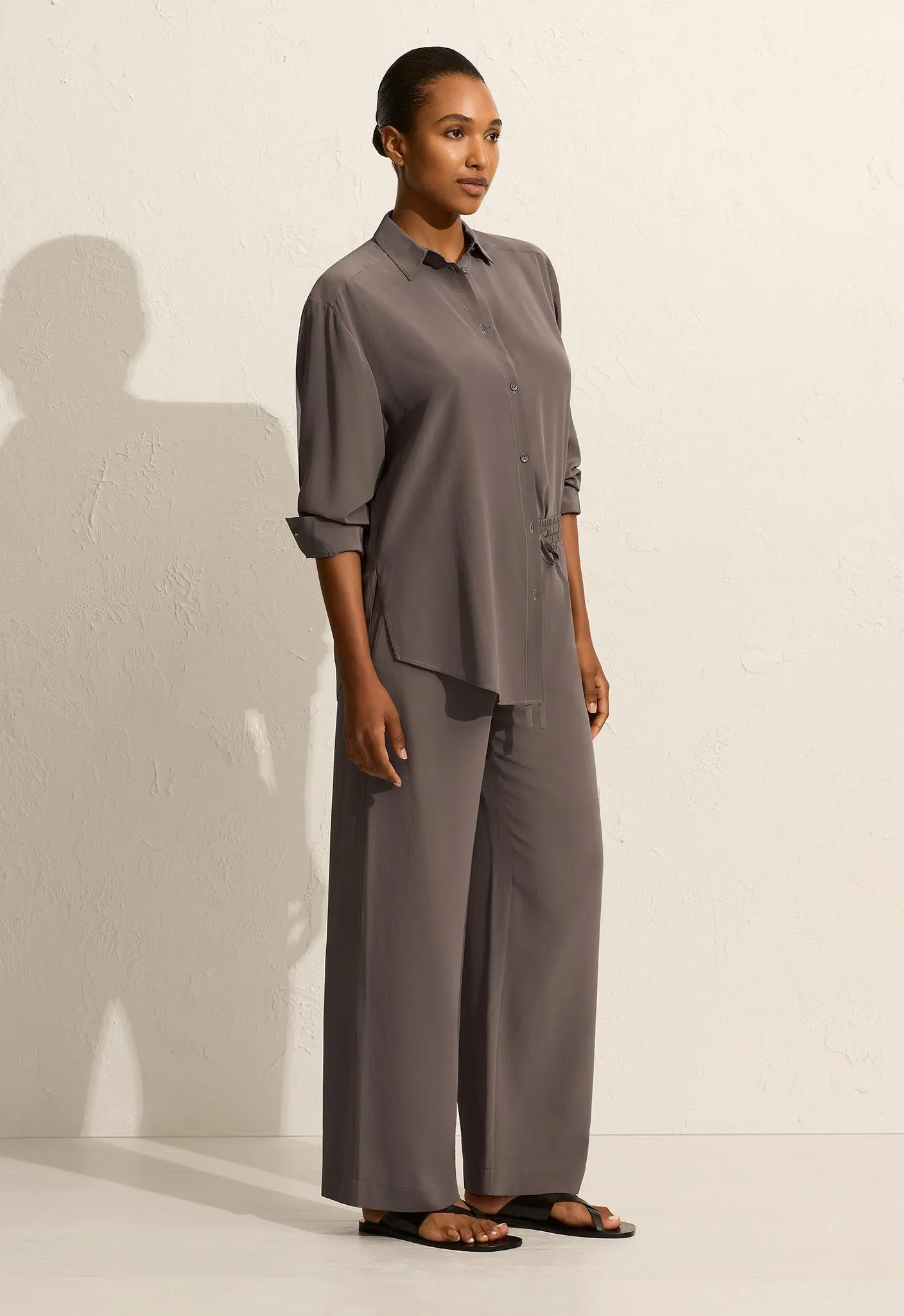 Long Sleeve Silk Shirt - Slate sold by Matteau product image thumbnail 3