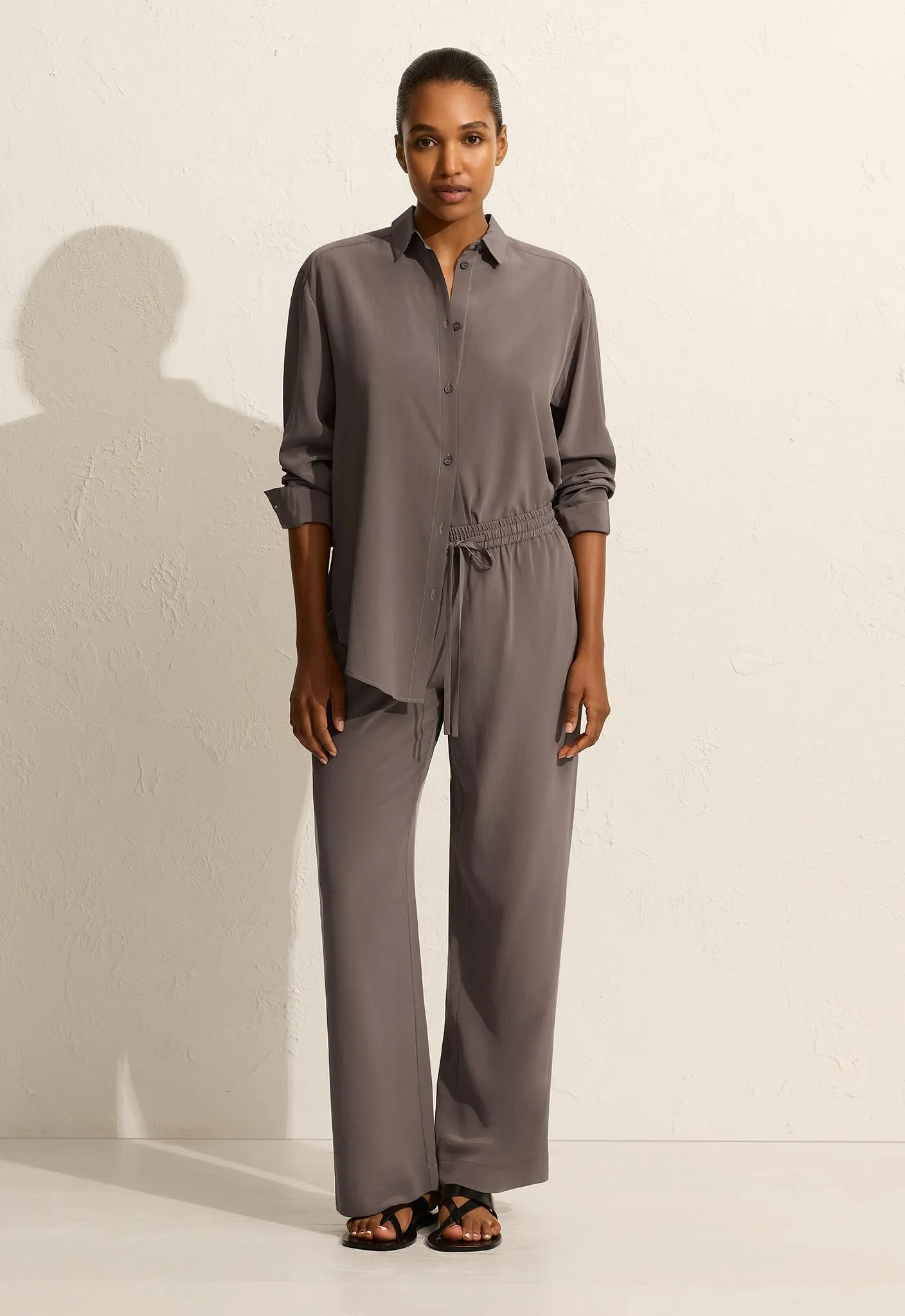 Long Sleeve Silk Shirt - Slate sold by Matteau product image thumbnail 2