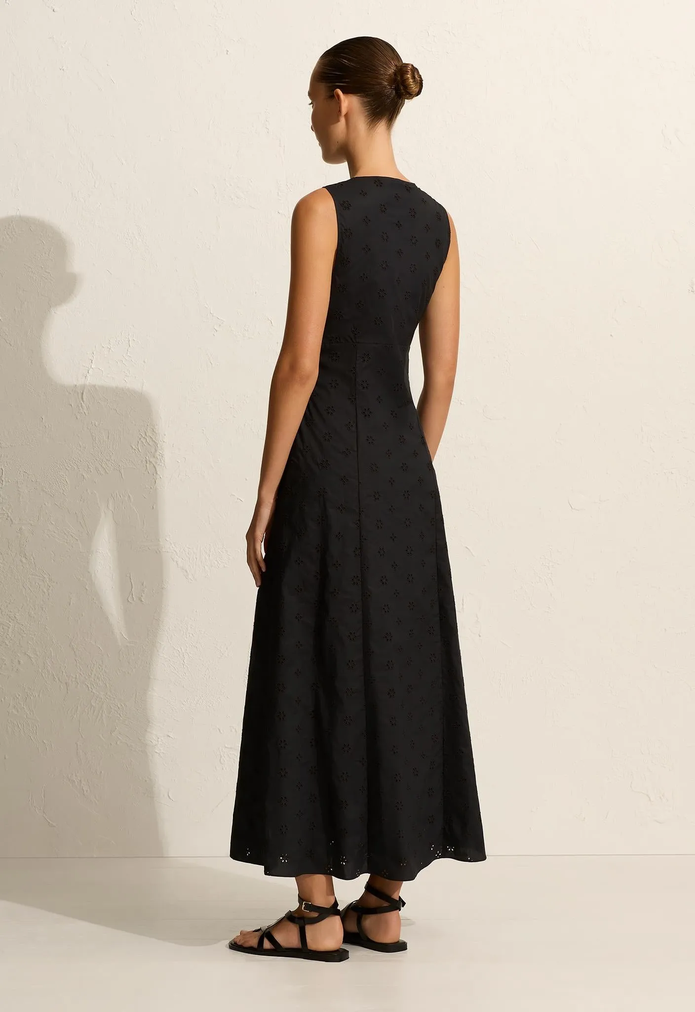 Broderie Plunge Dress - Floral Broderie (Black) sold by Matteau product image thumbnail 4