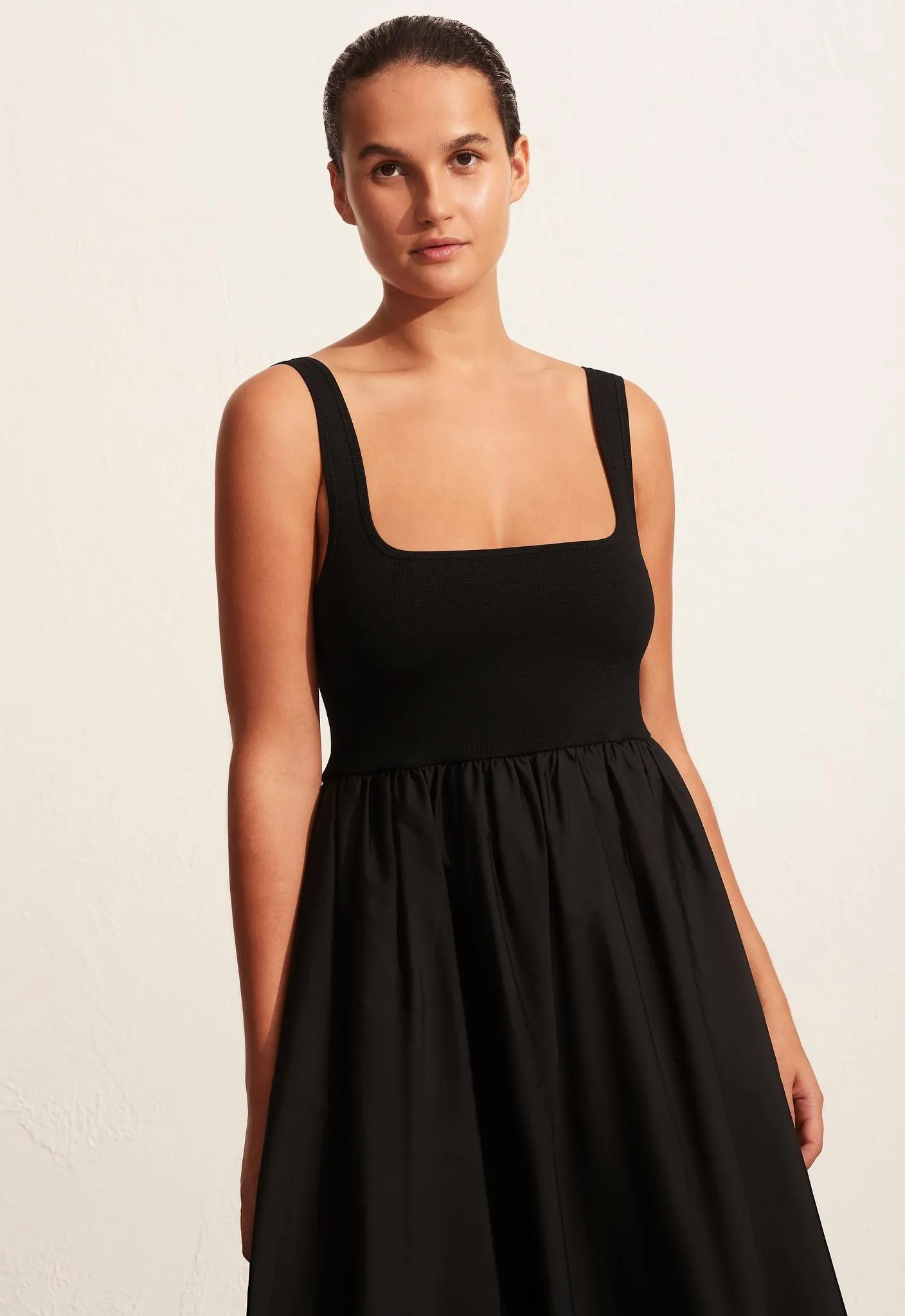 Knit And Cotton Dress - Black sold by Matteau product image thumbnail 2