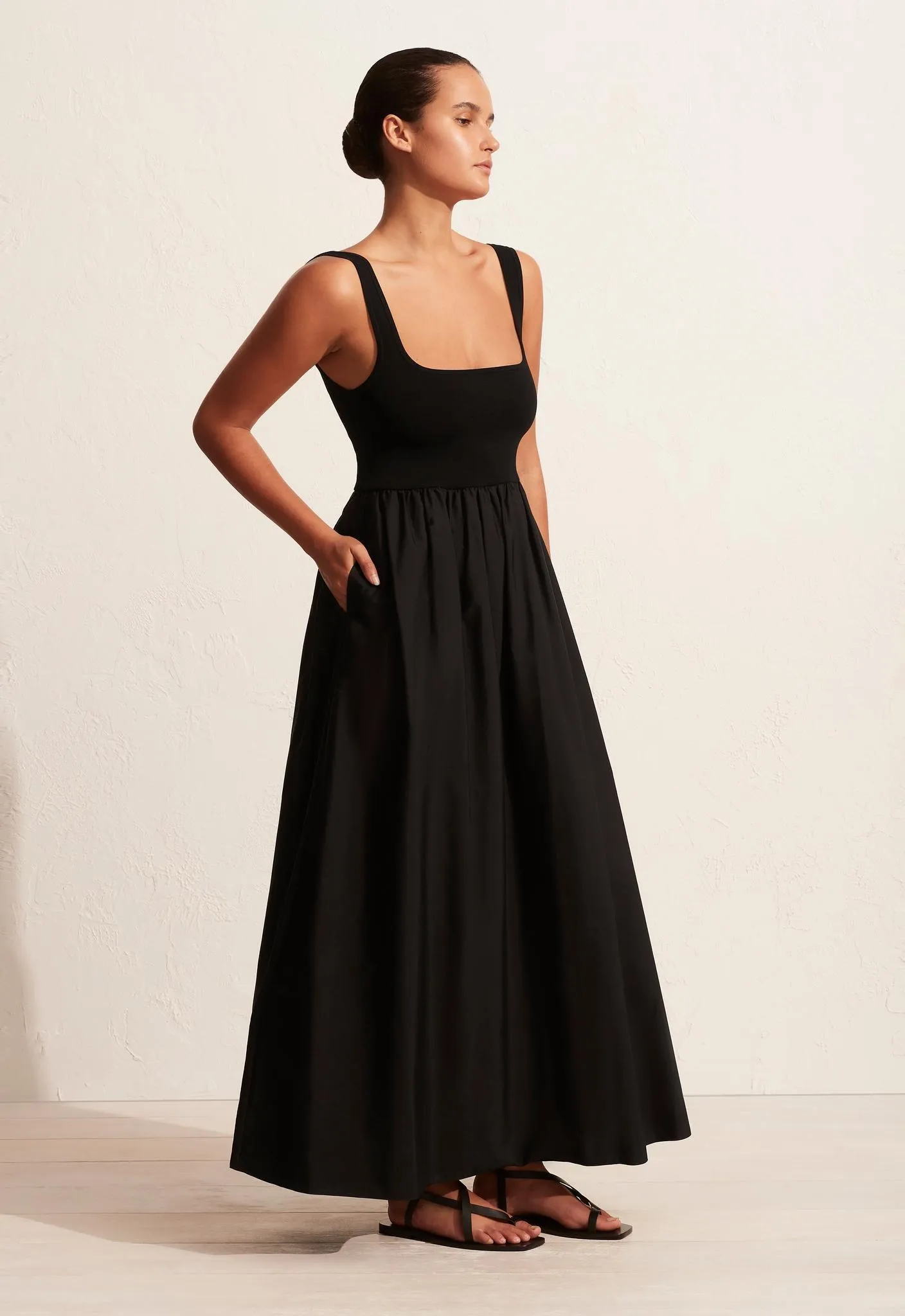 Knit And Cotton Dress - Black sold by Matteau product image thumbnail 3